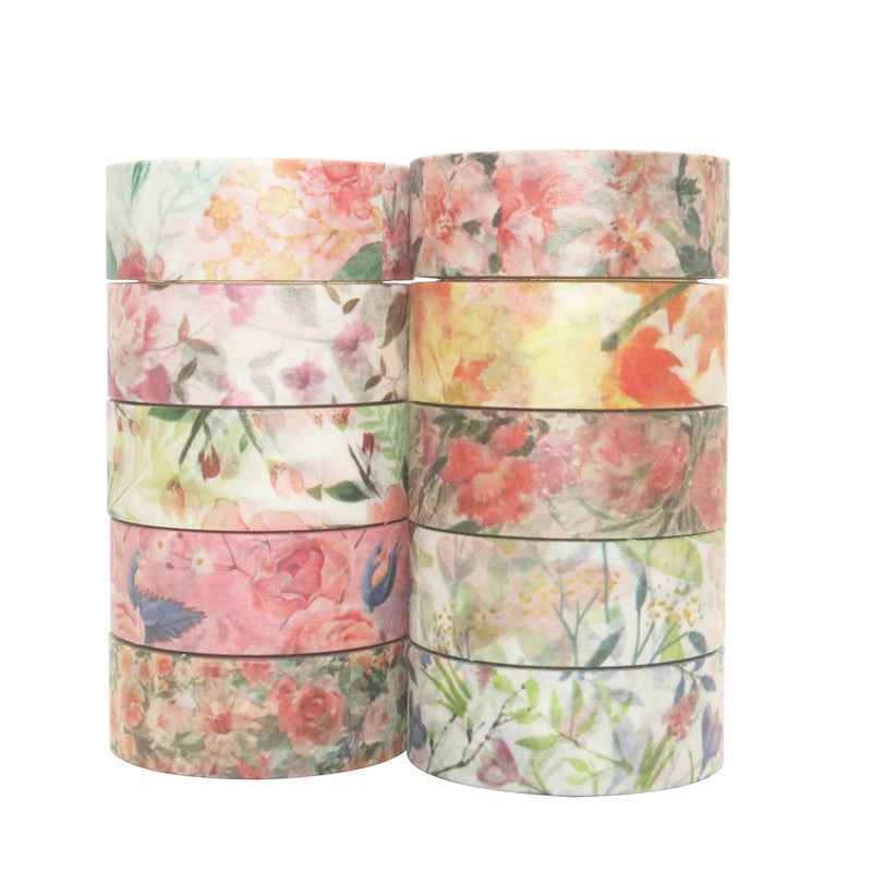 20 Rolls Spring Flowers Washi Tape Set 15mm x 4m - TTpen