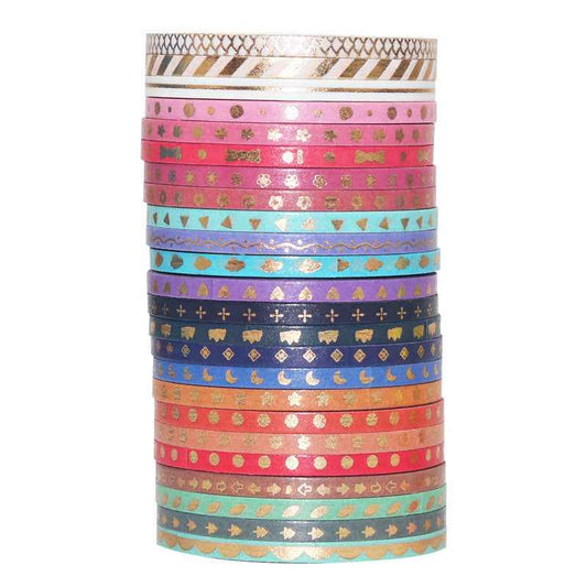 24 Rolls Skinny Washi Tape Set Slim 3mm x 5m - TTpen