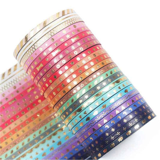 24 Rolls Skinny Washi Tape Set Slim 3mm x 5m - TTpen