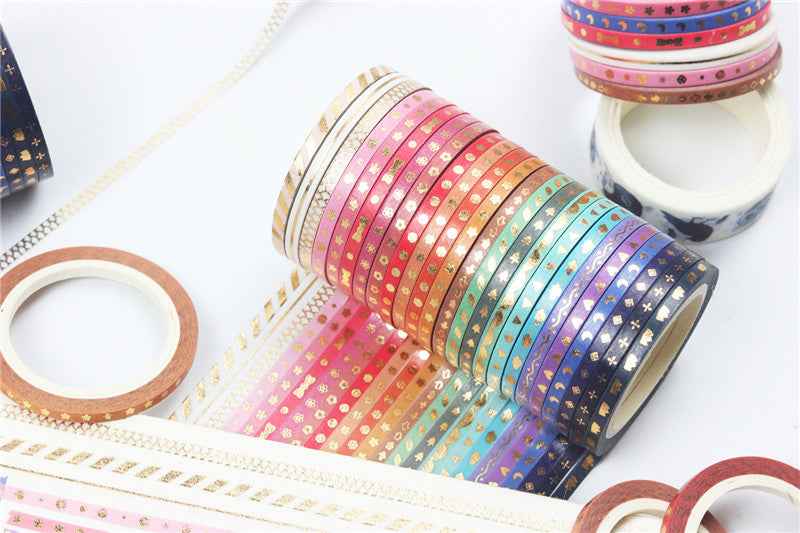 24 Rolls Skinny Washi Tape Set Slim 3mm x 5m - TTpen