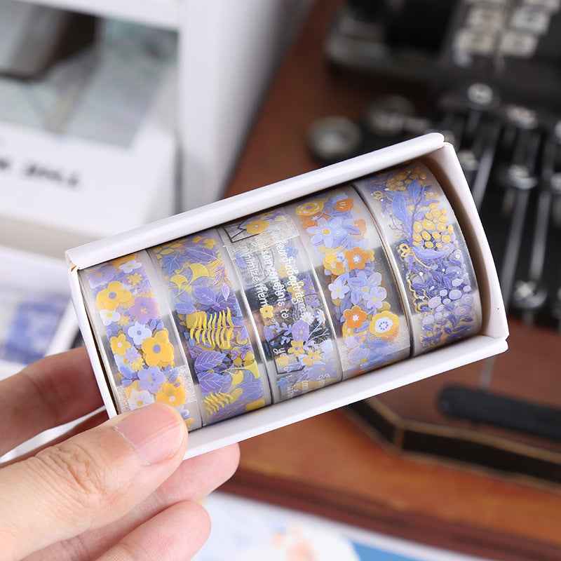 30 Rolls Floral Washi Tape Set PET Decorative Flowers Patterns Transparent Masking Tapes - TTpen