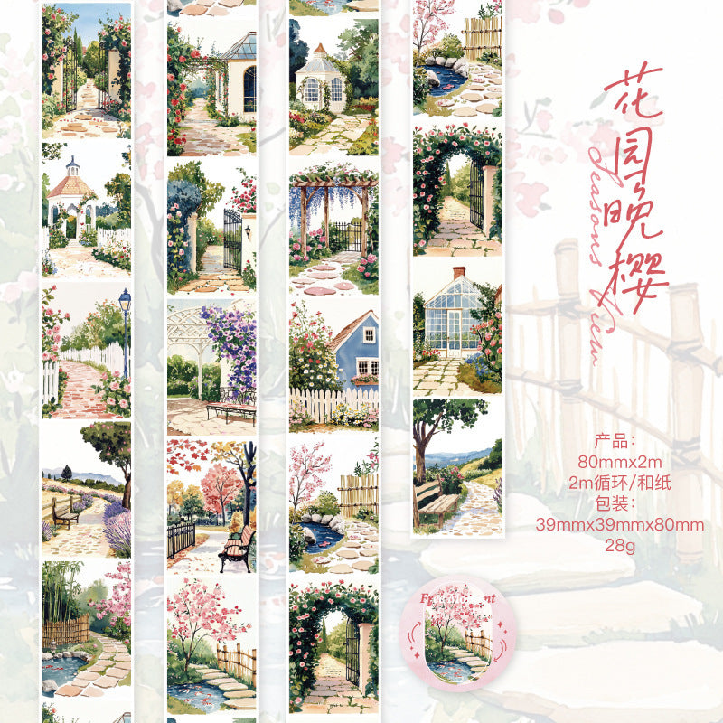 6-Roll Washi Tape Set – Scenic Landscape Decor 80mm x 2m