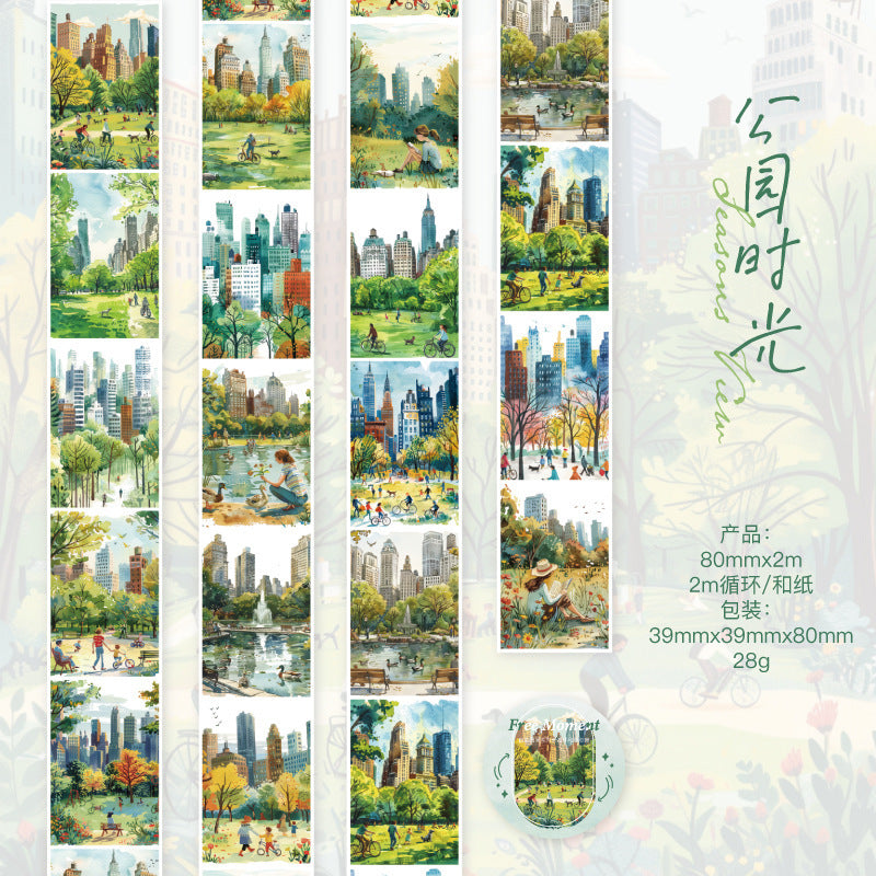 6-Roll Washi Tape Set – Scenic Landscape Decor 80mm x 2m