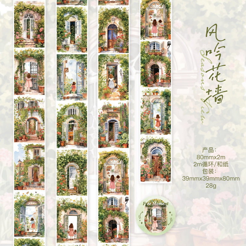 6-Roll Washi Tape Set – Scenic Landscape Decor 80mm x 2m