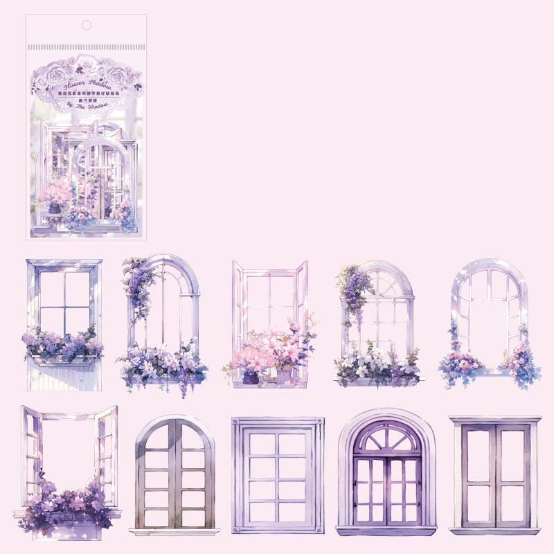 60 Window Blossom Sticker Pack 105x165mm for Journal Scrapbook