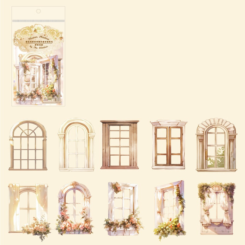 60 Window Blossom Sticker Pack 105x165mm for Journal Scrapbook