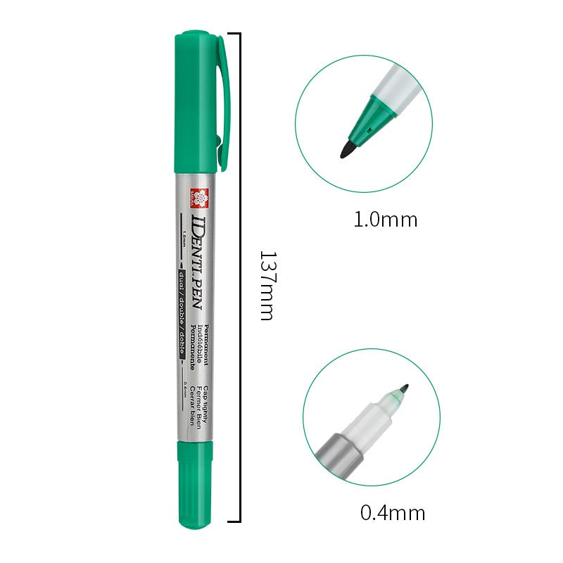Sakura Identi-Pen Dual Tip Permanent Marker,3 Pack Green