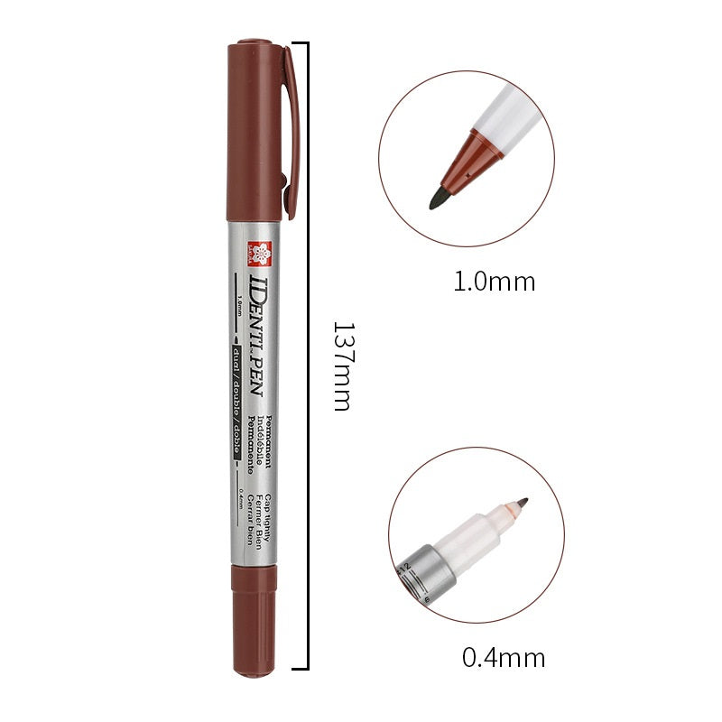 Sakura Identi-Pen Dual Tip Permanent Marker,3 Pack Brown