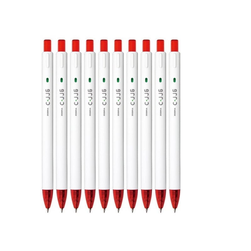 Zebra C-JJ6 Click Gel Pen Set - 0.5mm Black/Red/Blue Ink (10-Pack) - TTpen
