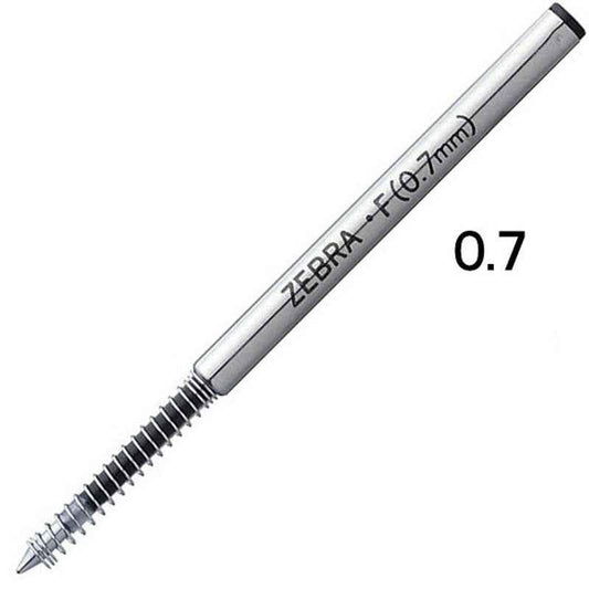Zebra F-0.7 Ballpoint Pen Refill - 0.7 mm - Black - 2 Pack