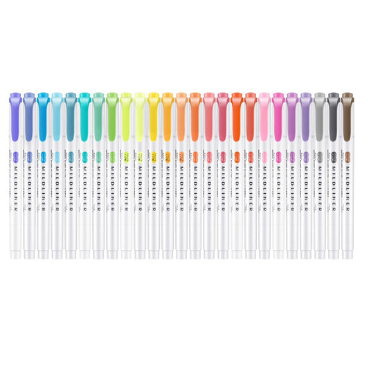 Zebra Mildliner Dual-Tip Highlighter Marker Pens Set,25 Colors