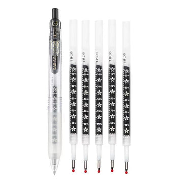 Zebra Sarasa Study Gel Pen - 0.5 mm - with 5pcs Black Ink Refills