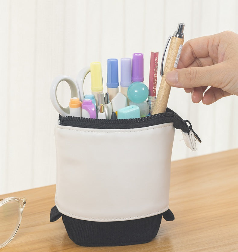 Angoo Stand-Up Pencil Case Pull-Down Pen Holder