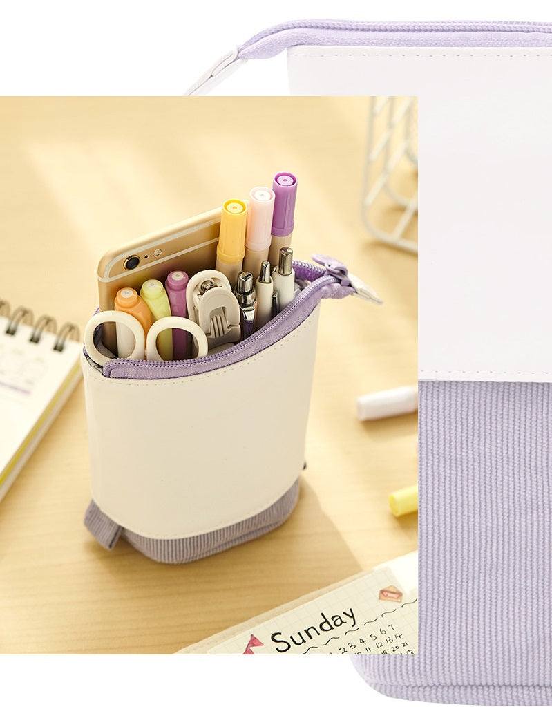 Angoo Stand-Up Pencil Case Pull-Down Pen Holder