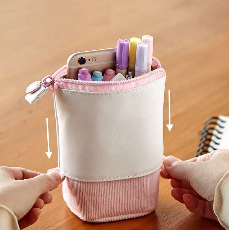 Angoo Stand-Up Pencil Case Pull-Down Pen Holder