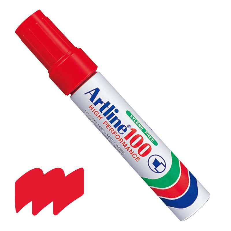 Artline 100,Permanent Marker,7.5-12mm Chisel Tip Big Nib