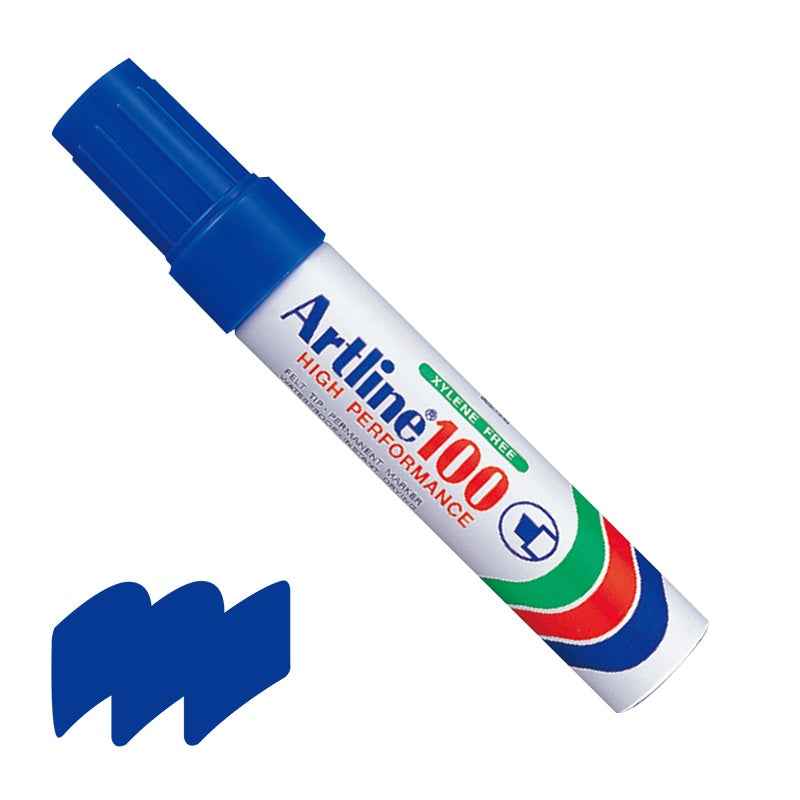 Artline 100,Permanent Marker,7.5-12mm Chisel Tip Big Nib
