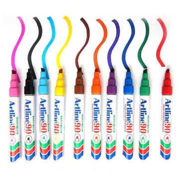 Artline 90,Permanent Marker,Chisel Nib, 2-5mm,3 Pack