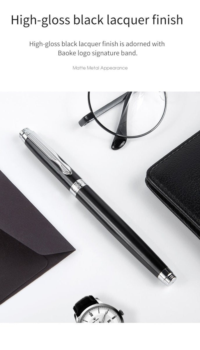 Baoke 0.7mm Black Ink Metal Shenbao Signature Fountain Pen