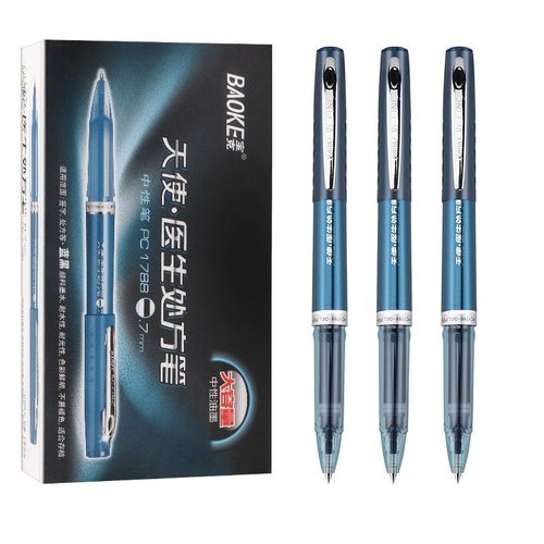 Baoke 0.7mm Blue Gel Pens PC1788 Pack of 12 0.7mm Blue