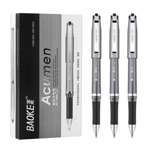 Baoke 0.7mm Gel Pen PC1588 (Pack of 12) 0.7mm Black