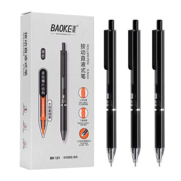 Baoke BK121 Roller Pen 0.5mm Black Ink 12pcs Black