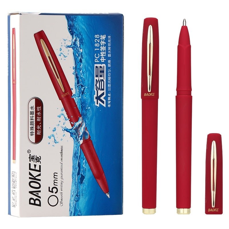 Baoke PC1828 Gel Ink Pens 0.5mm-Pack Of 12 0.5mm Red