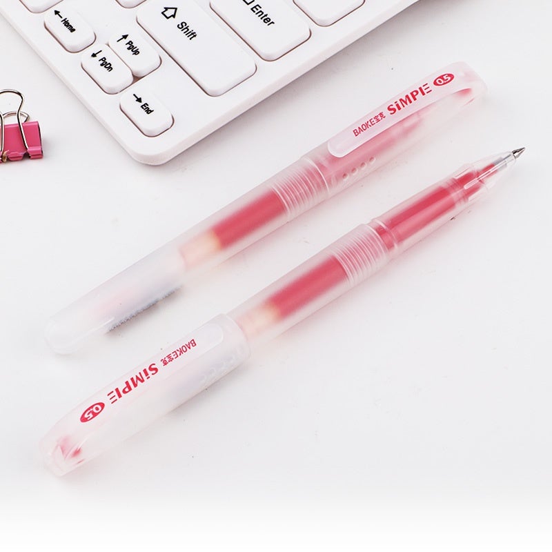 Baoke Simple Gel Pen PC3298 (Pack of 12) 0.5mm Red