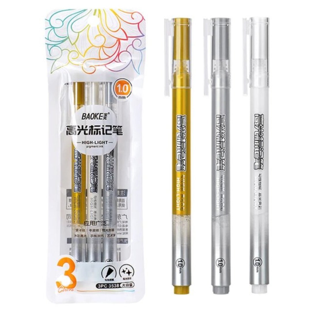 Baoke Highlighter Marker Pen 3/8 Color Set