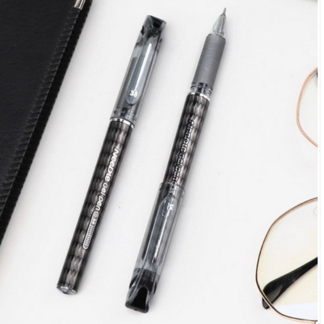 Baoke Needle Black Ink 0.38mm Gel Pen (Pack Of 12) 0.38mm Black