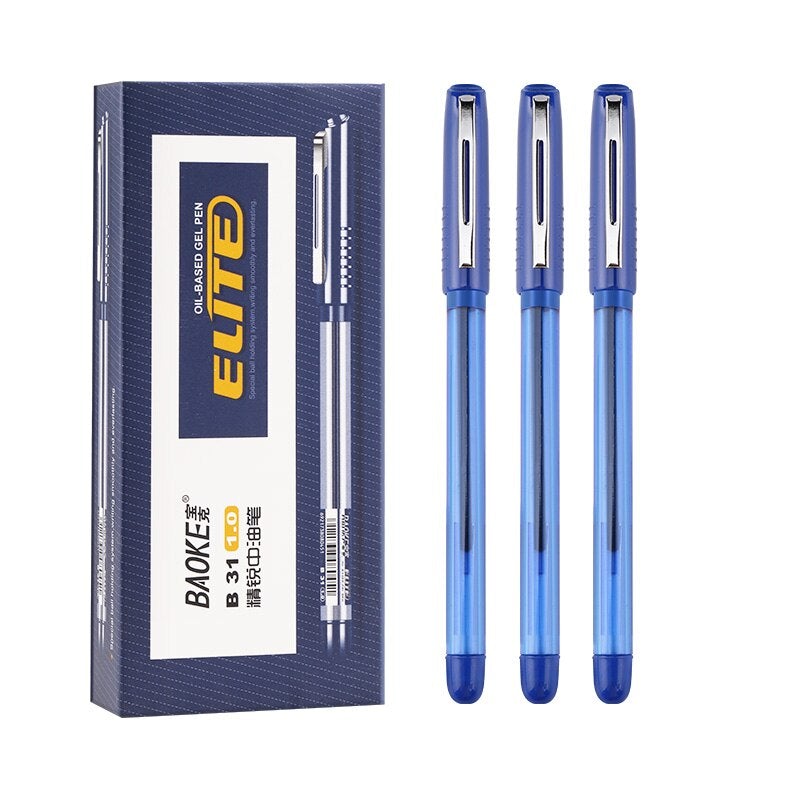 Baoke Oil-Based Gel Pen B31 (Pack of 12) 0.6mm Blue