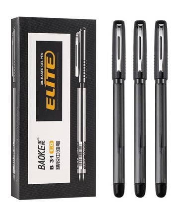 Baoke Oil-Based Gel Pen B31 (Pack of 12) 0.6mm Black
