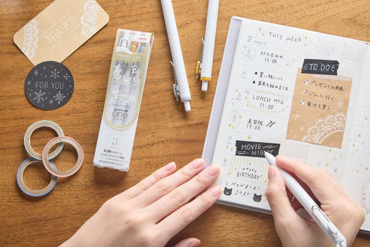 Uni-ball One White Creative Metallic Color Gel Pen 3 Pack 0.5mm