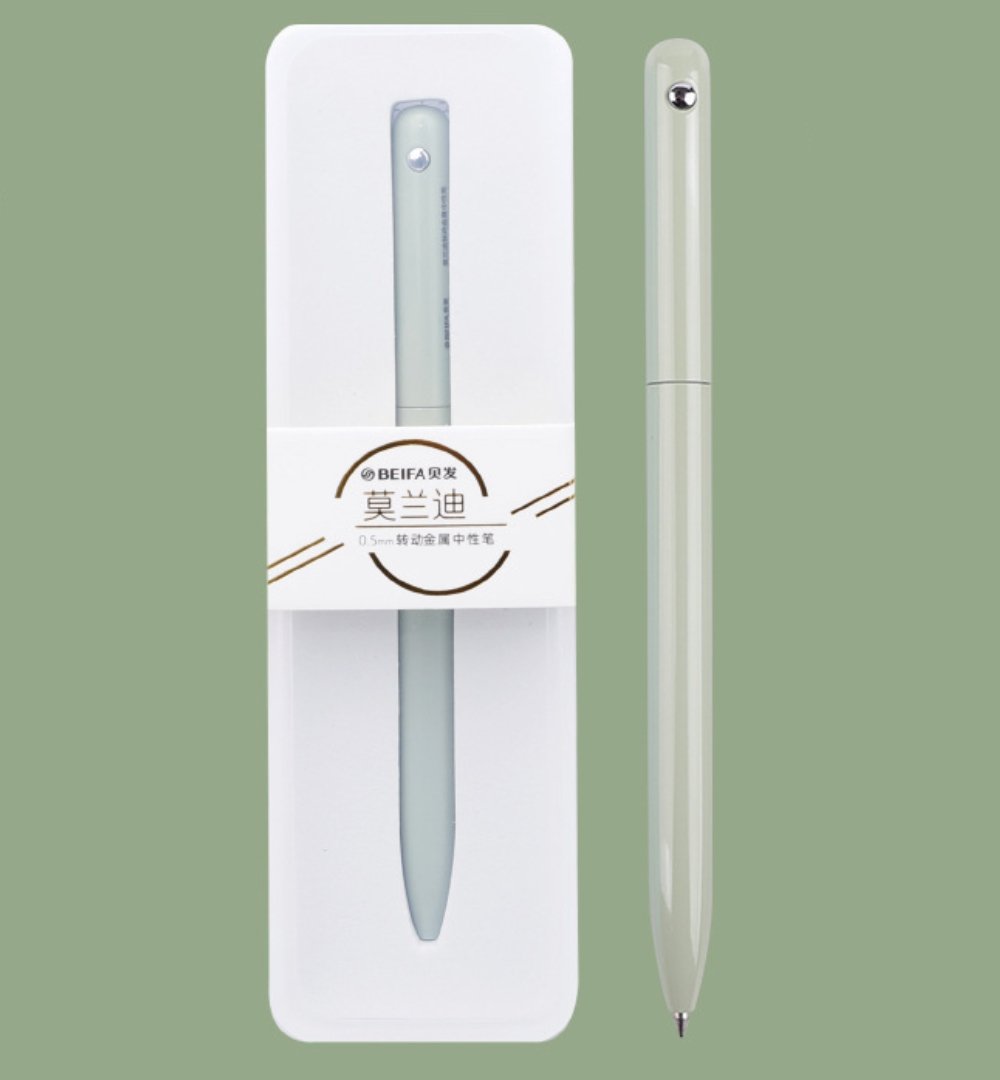Beifa Morandi Twist Metal Matte Gel Pen 0.5mm Green