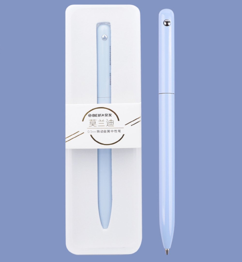 Beifa Morandi Twist Metal Matte Gel Pen 0.5mm Light blue