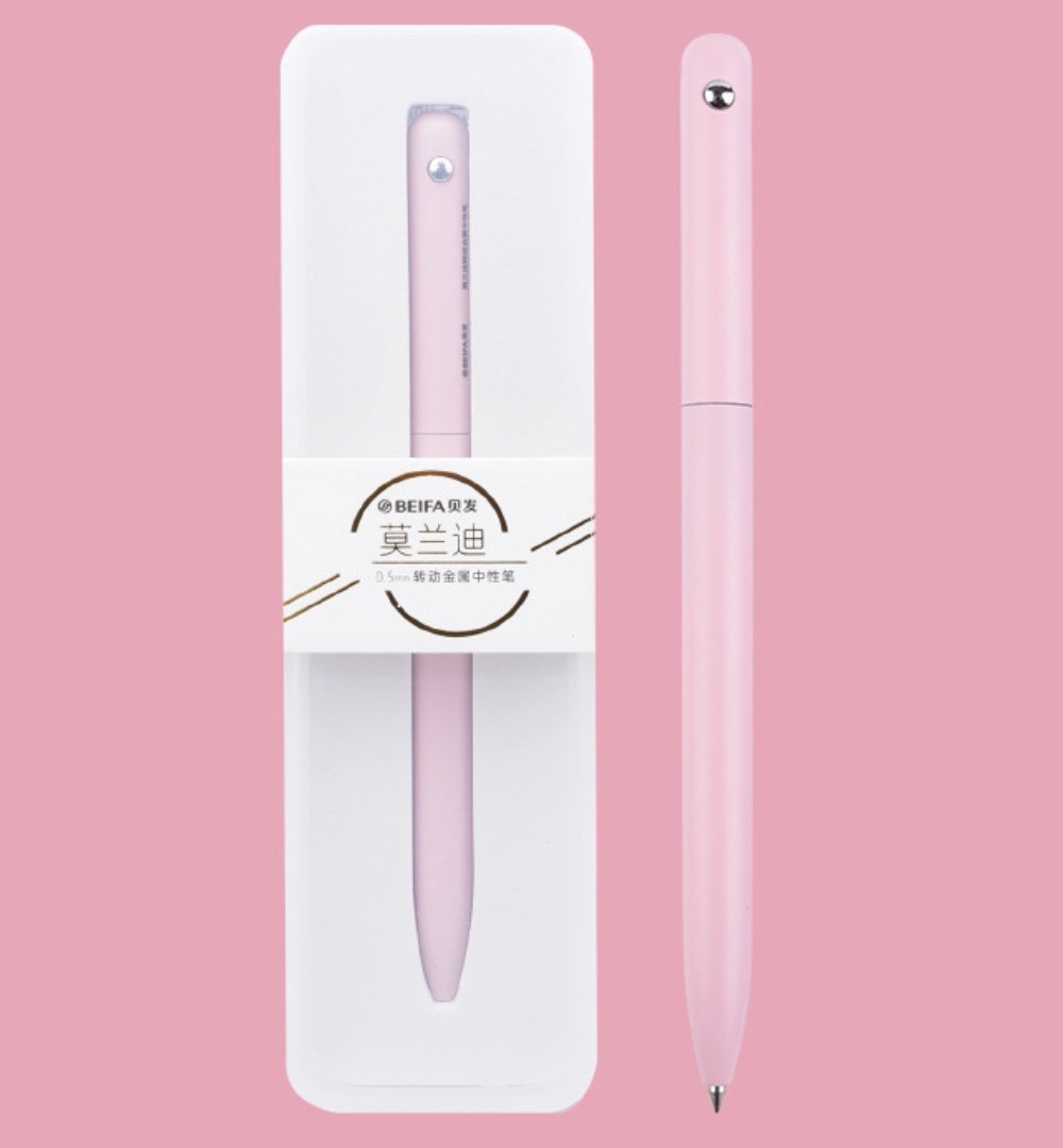 Beifa Morandi Twist Metal Matte Gel Pen 0.5mm Pink