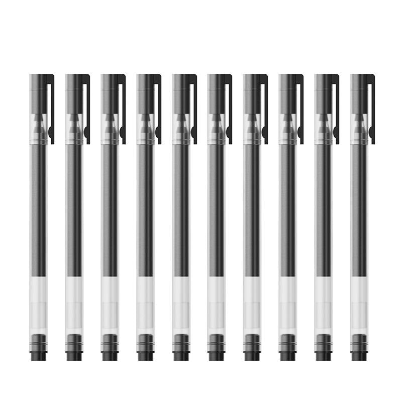 Beifa Gel Pen Black Red Ink 0.5mm Pack of 10 0.7mm 10-Black