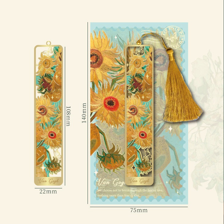 4 Pack Flower Shadow Metal Bookmarks