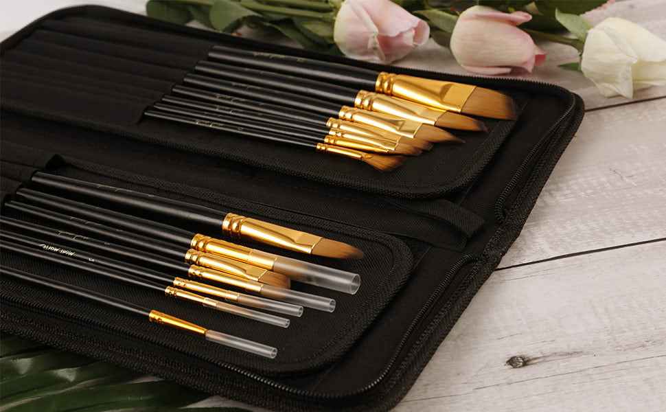 Mont Marte Art Paint Brushes Set,15 Different Sizes - TTpen