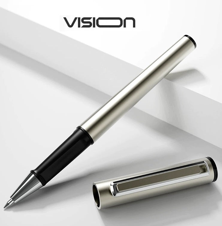 Comix Vision All-Metal Gel Ballpoint Pens 0.5/0.7mm Black Ink 12 Pack