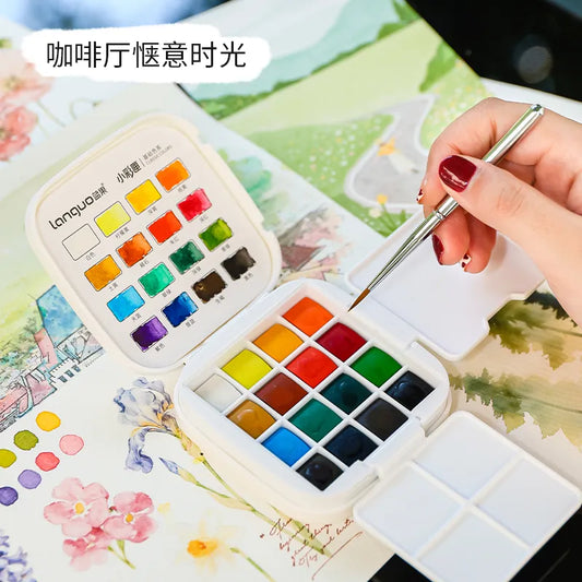 BlueG 16-Color Solid Watercolor Set