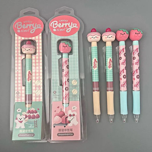 M&G Sweet Berry Time Cute Retractable Gel Pen 0.5mm