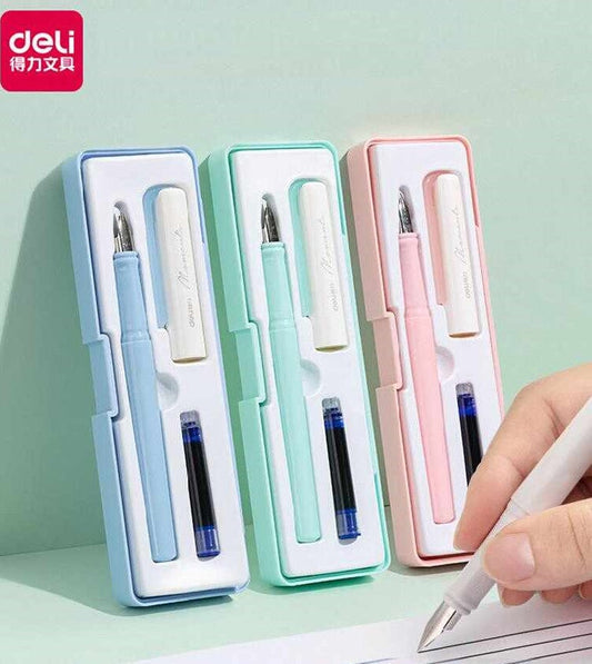 DELI A932 Affordable Starter Fountain Pens for Beginners 3 Color Pack - TTpen