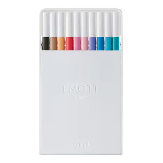 Uni EMOTT Water Based Felt-Tip Pen 10 Color Set