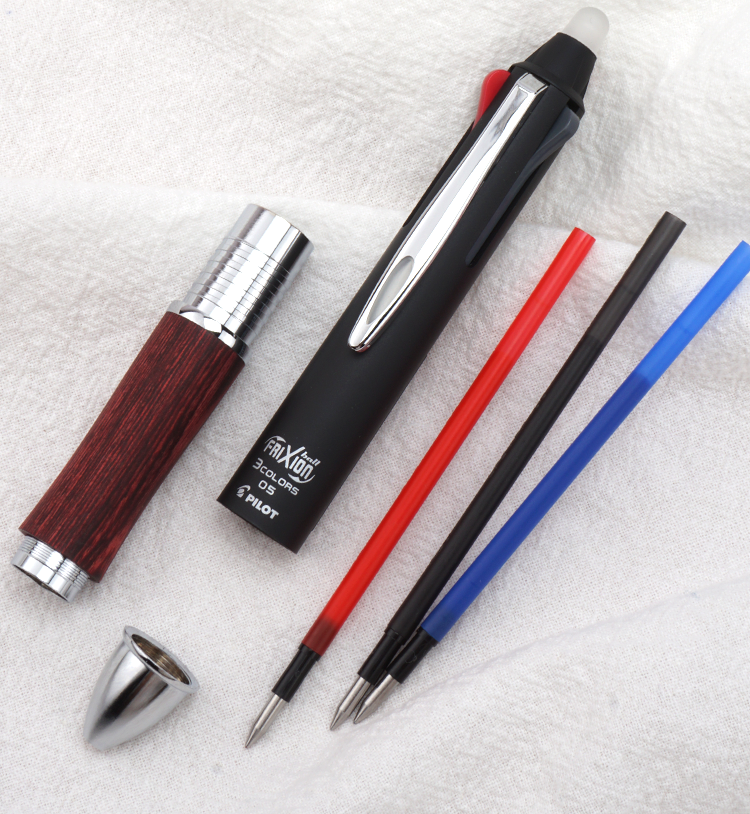 Pilot Frixion Ball 3 Colors Wood Erasable Ballpoint Pen