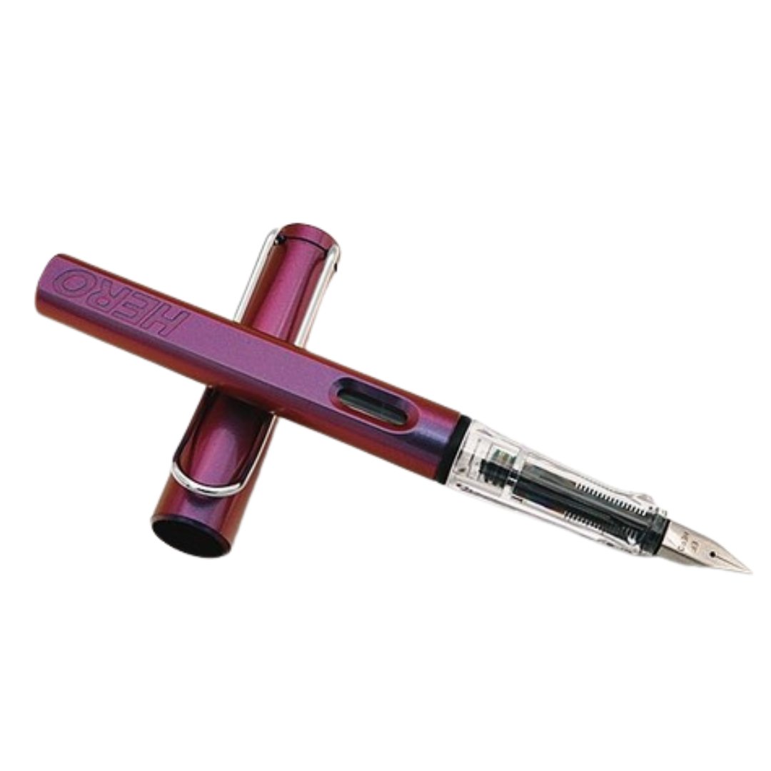 Hero 359B Dazzle Fountain Pen Dark Purple