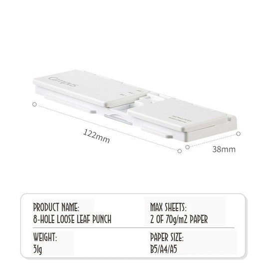 KOKUYO Campus 8 Hole Punch Portable for A5/B5/A4