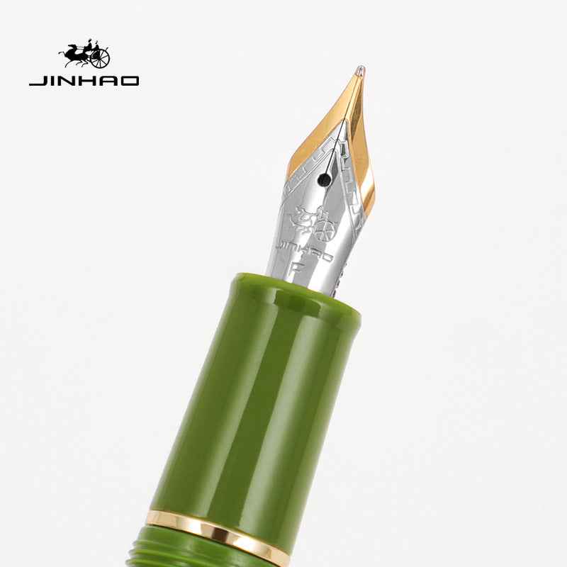 Jinhao 82 Acrylic Fountain Pen Iridium Nib Gold Silver Trim - TTpen
