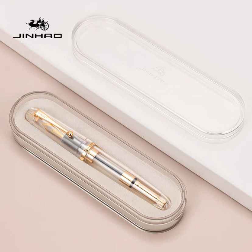 Jinhao 9019 Fountain Pen Dadao Series Acrylic Gold Trim #8 Nib - TTpen