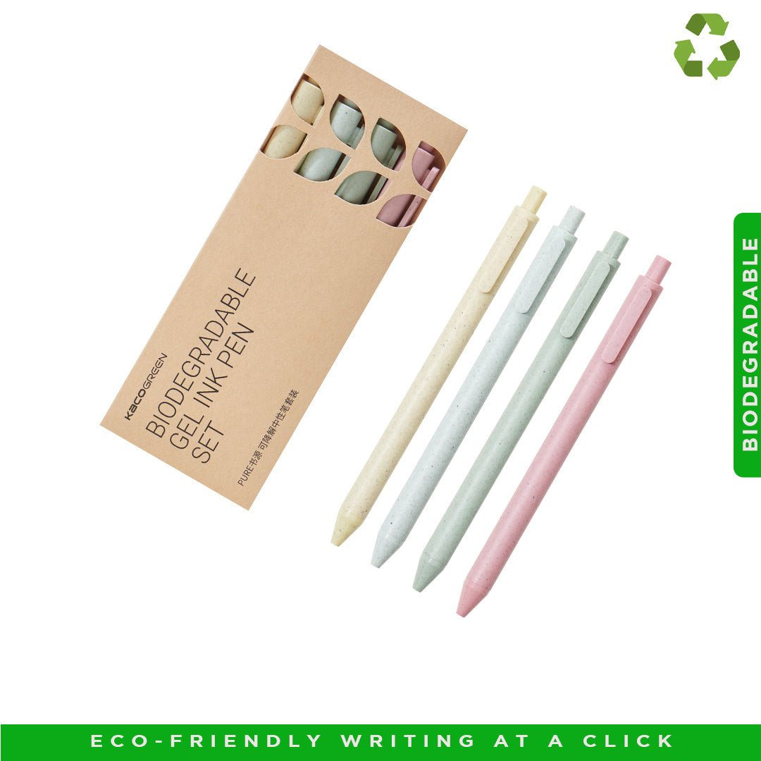 Kaco Pure Biodegradable 0.5mm Gel Ink Pen-Pack Of 4
